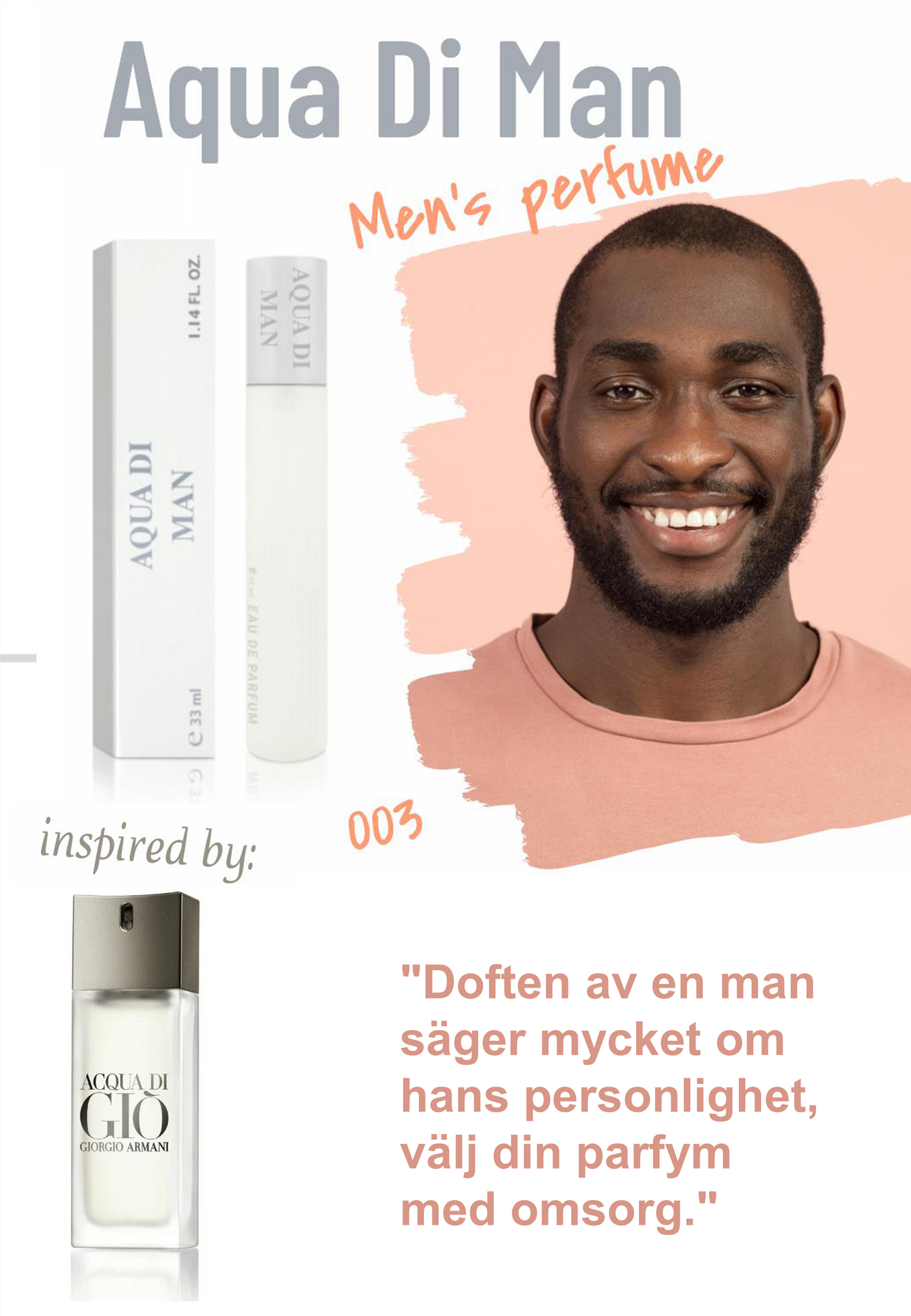 003. Aqua Di Man - mini parfym för män - inspirerad av Acqua Di Gio*
