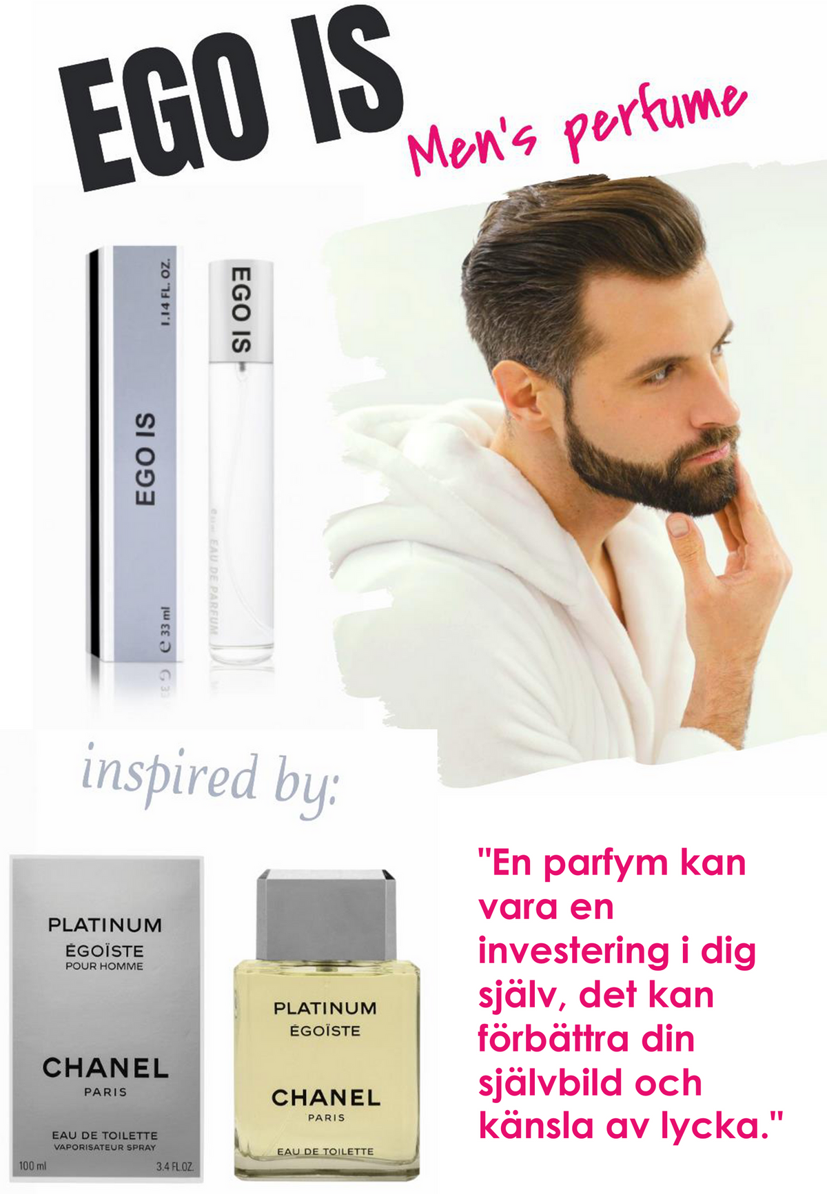 034. Ego Is - mini parfym för män - inspirerad av PLATINUM EGOISTE*