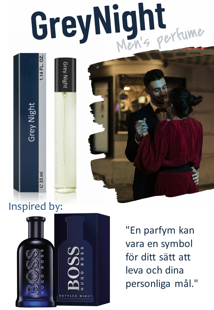145. Grey Night - mini parfym för män - inspirerad av BOTTLED NIGHT*