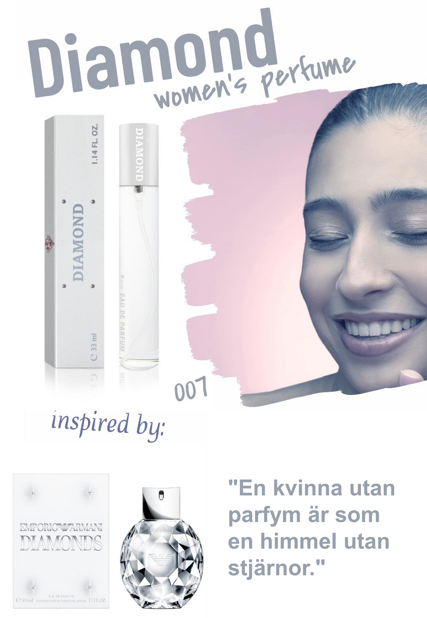 007. Diamand - mini parfym för kvinnor - inspirerad av Diamand*