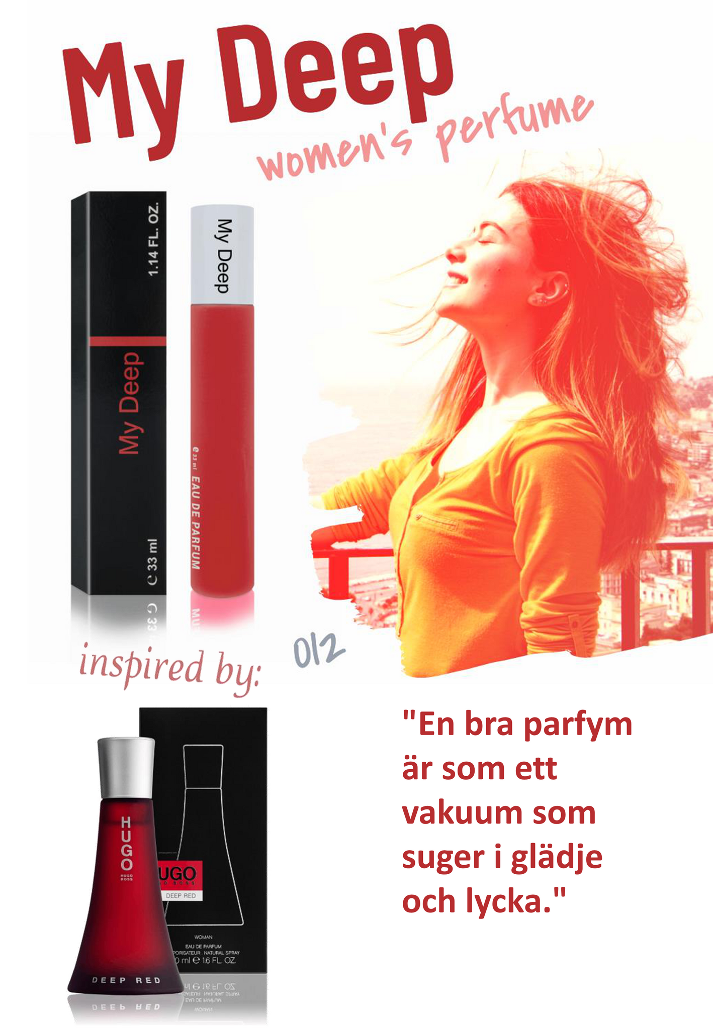 012. My Deep - mini parfym för kvinnor - inspirerad av DEEPRED*