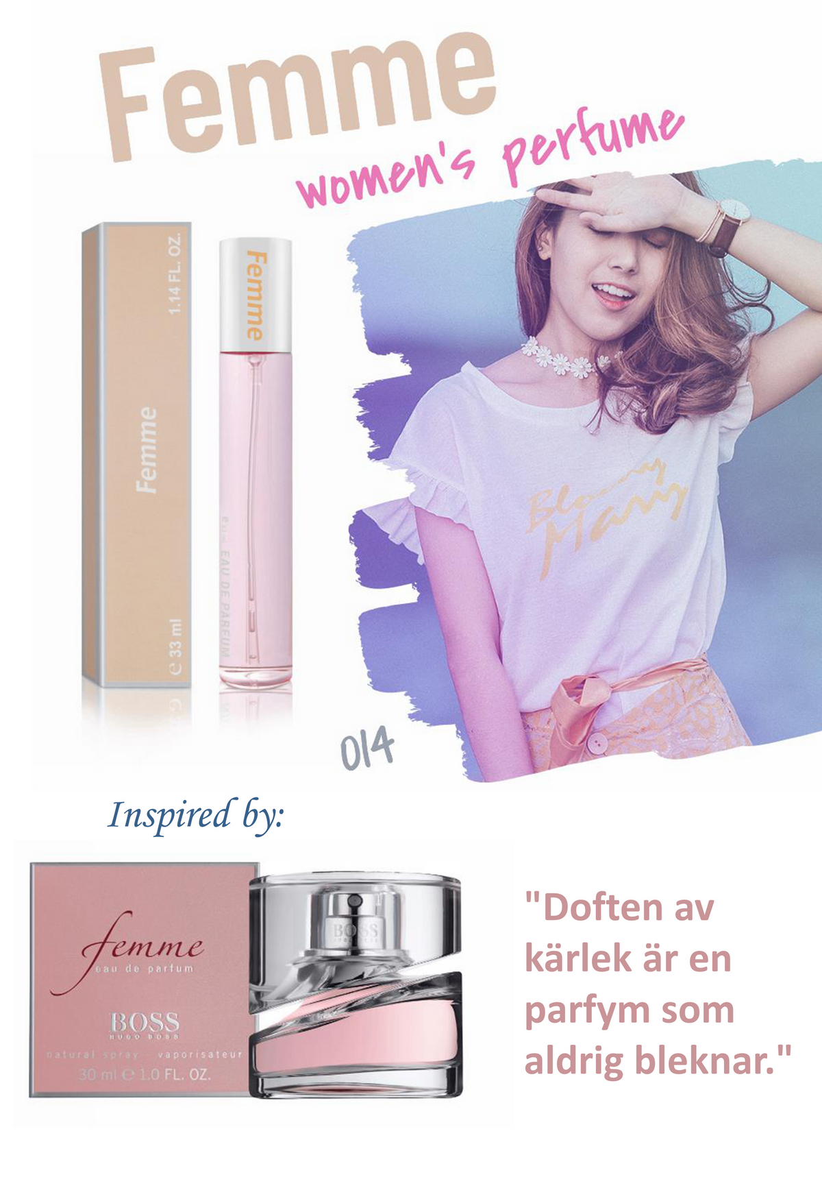 014. Femme - mini parfym för kvinnor - inspirerad av FEME*