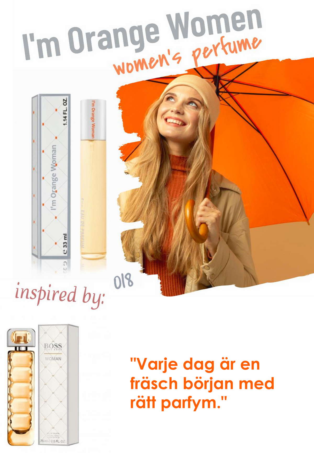 018. I'm orange woman - mini parfym för kvinnor - inspirerad av ORANGE*