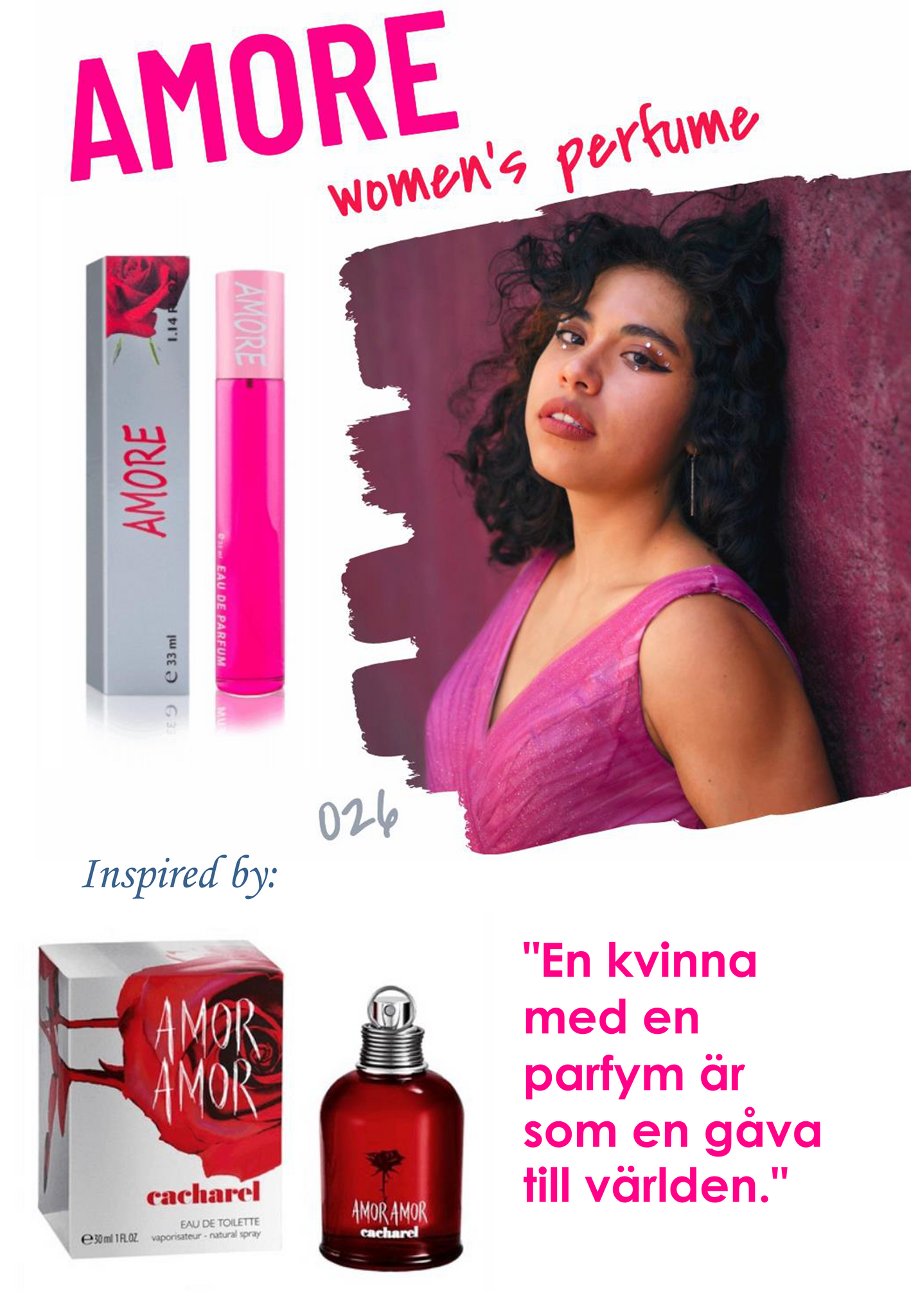 026. Amore - mini parfym för kvinnor - inspirerad av Amor Amor*