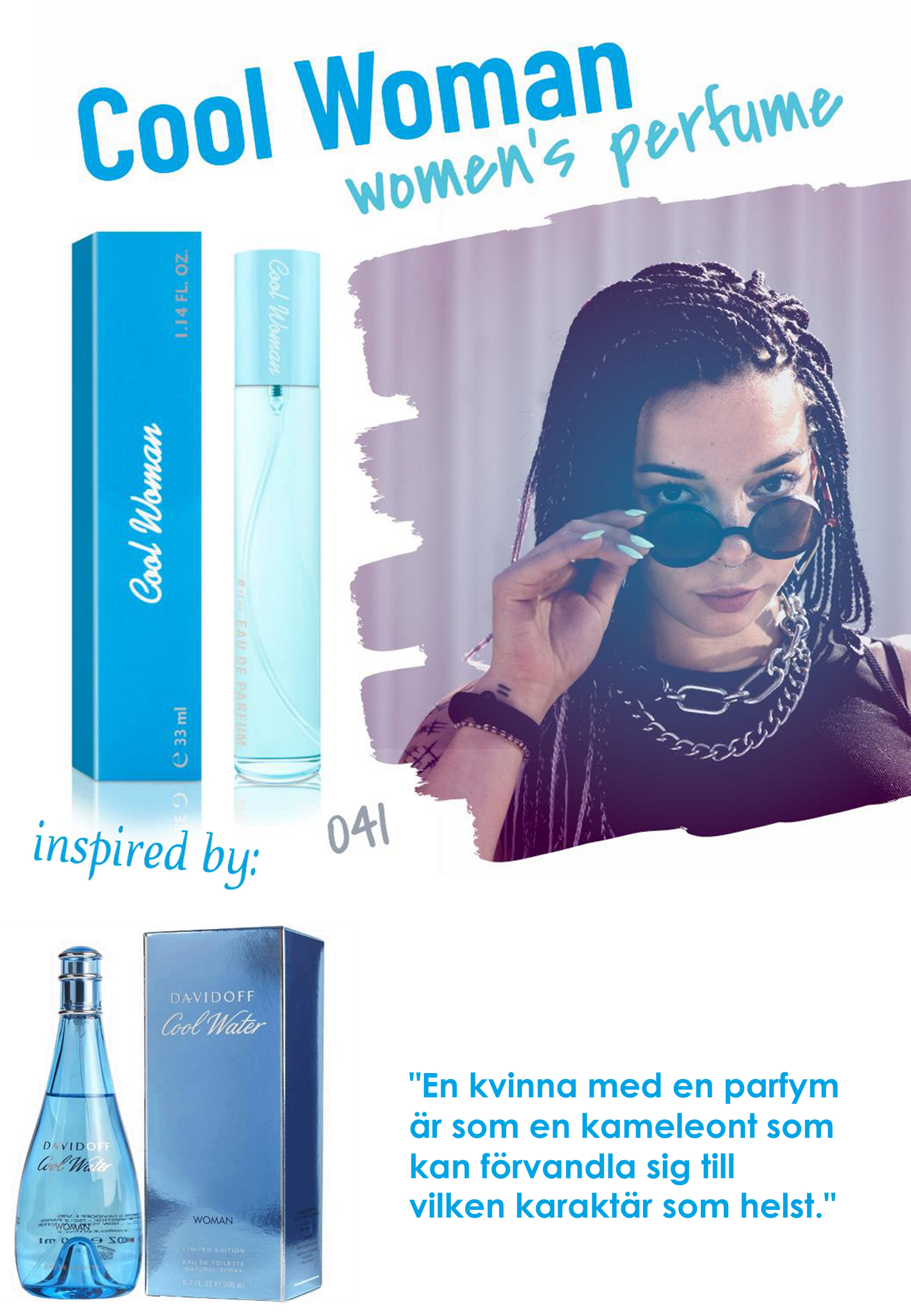 041. Cool Woman - mini parfym för kvinnor - inspirerad av COOL WATER*