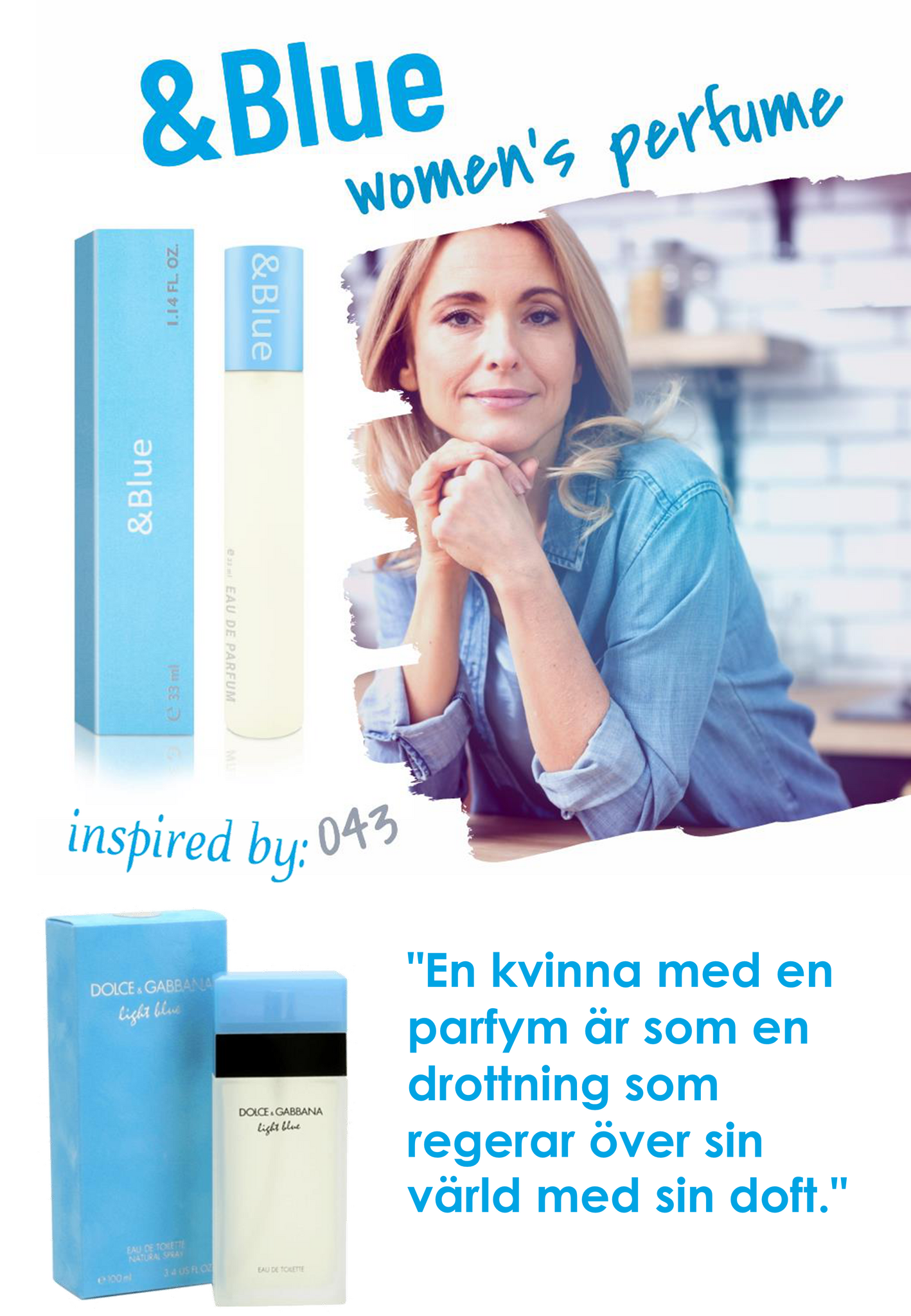 043. &BLUE - mini parfym för kvinnor - inspirerad av LIGHT BLUE*