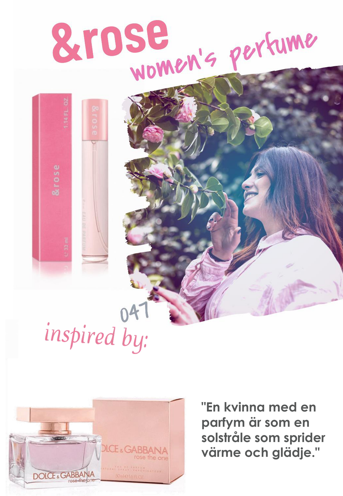 047. &Rose - mini parfym för kvinnor - inspirerad av THE ONE ROSE*