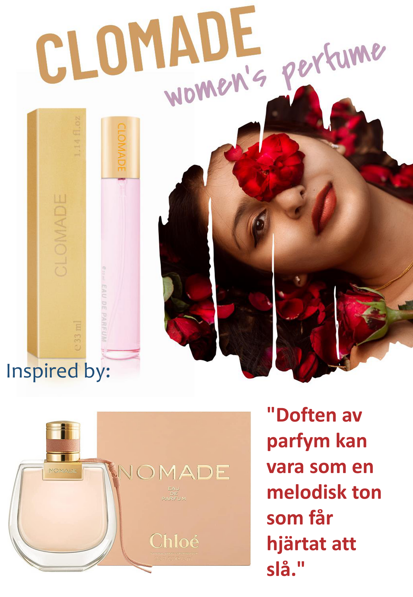 213. Clomade - mini parfym för kvinnor - inspirerad av NOMADE*