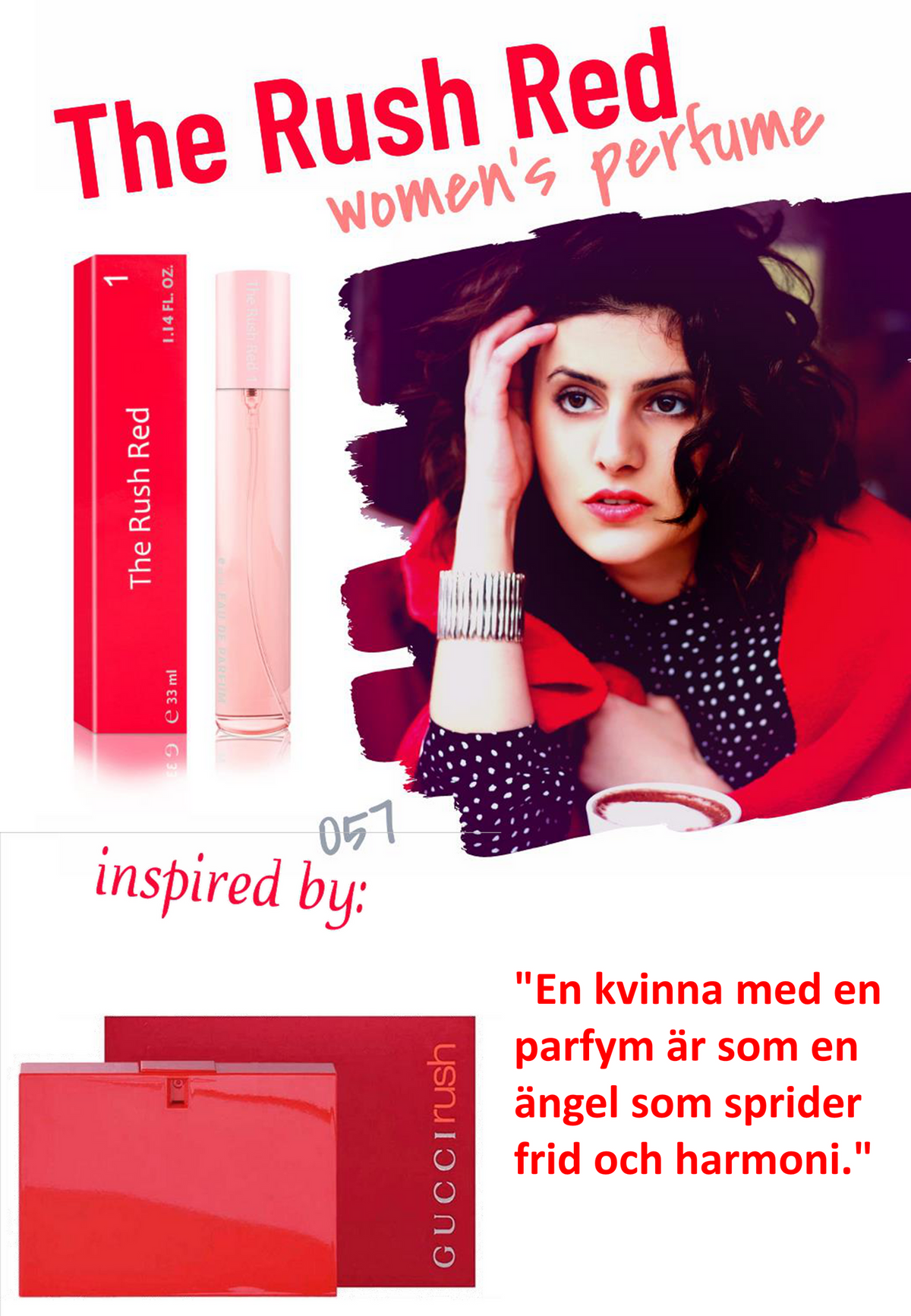 057. The Rush Red 1 - mini parfym för kvinnor - inspirerad av RUSH*