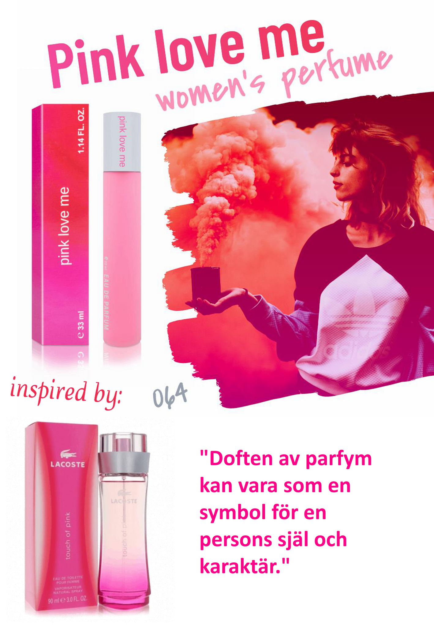 064. Pink Love Me - mini parfym för kvinnor - inspirerad av LOVE OF PINK*