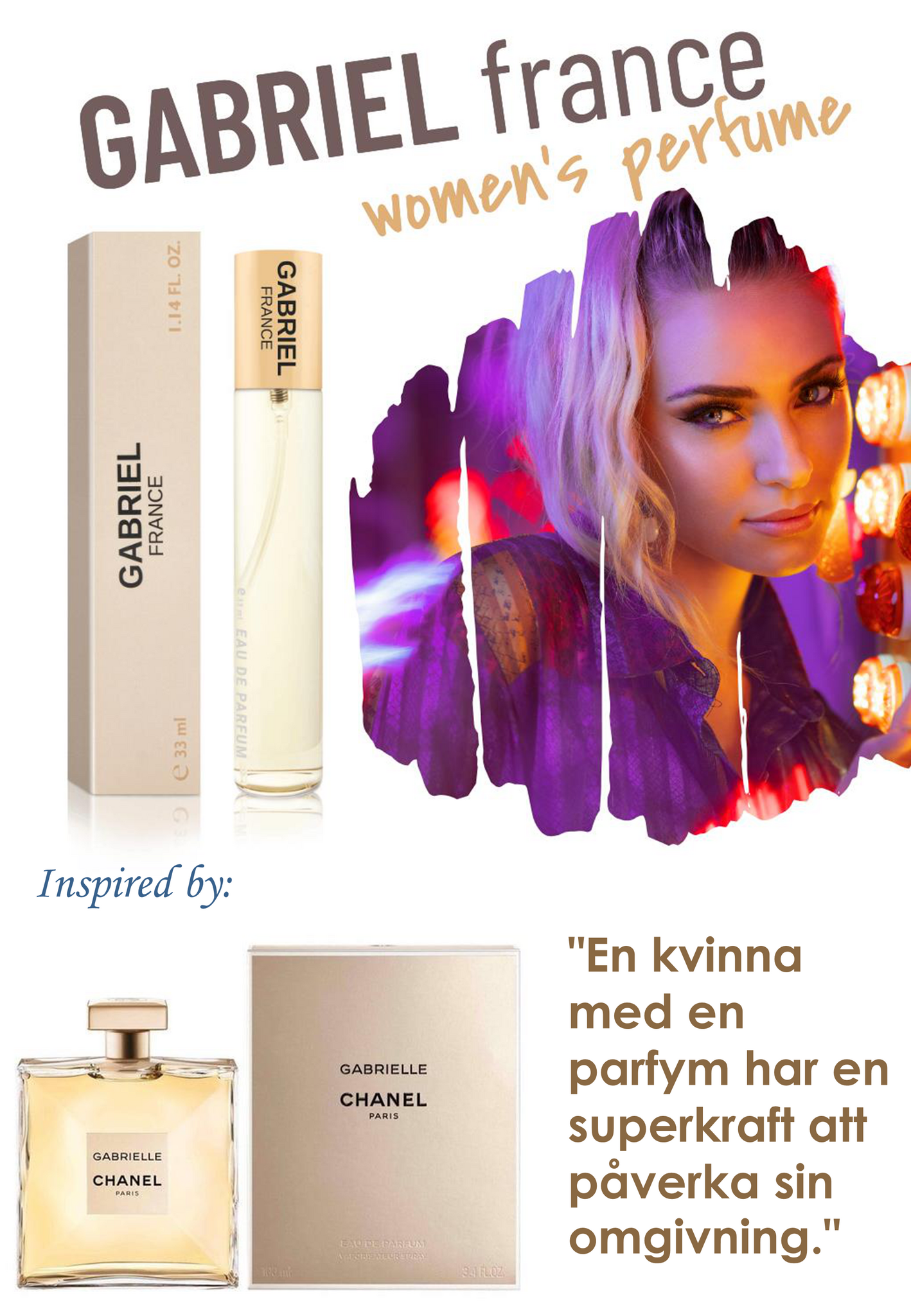 197. Gabriel France - mini parfym för kvinnor - inspirerad av GABRIELLE*
