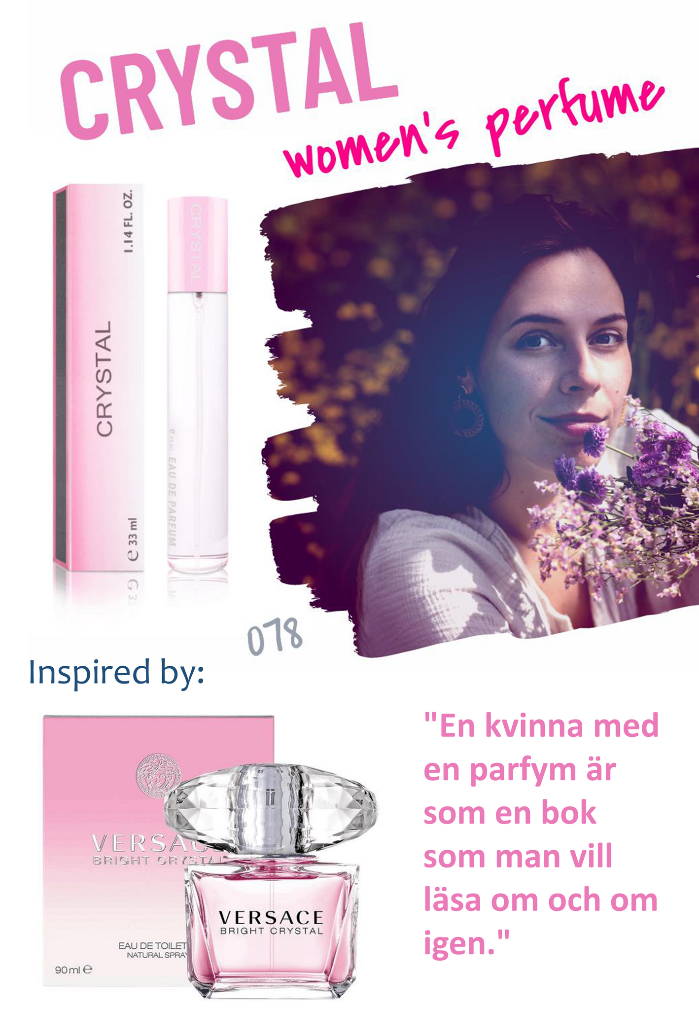 078. Crystal - mini parfym för kvinnor - inspirerad av BRIGHT CRYSTAL*