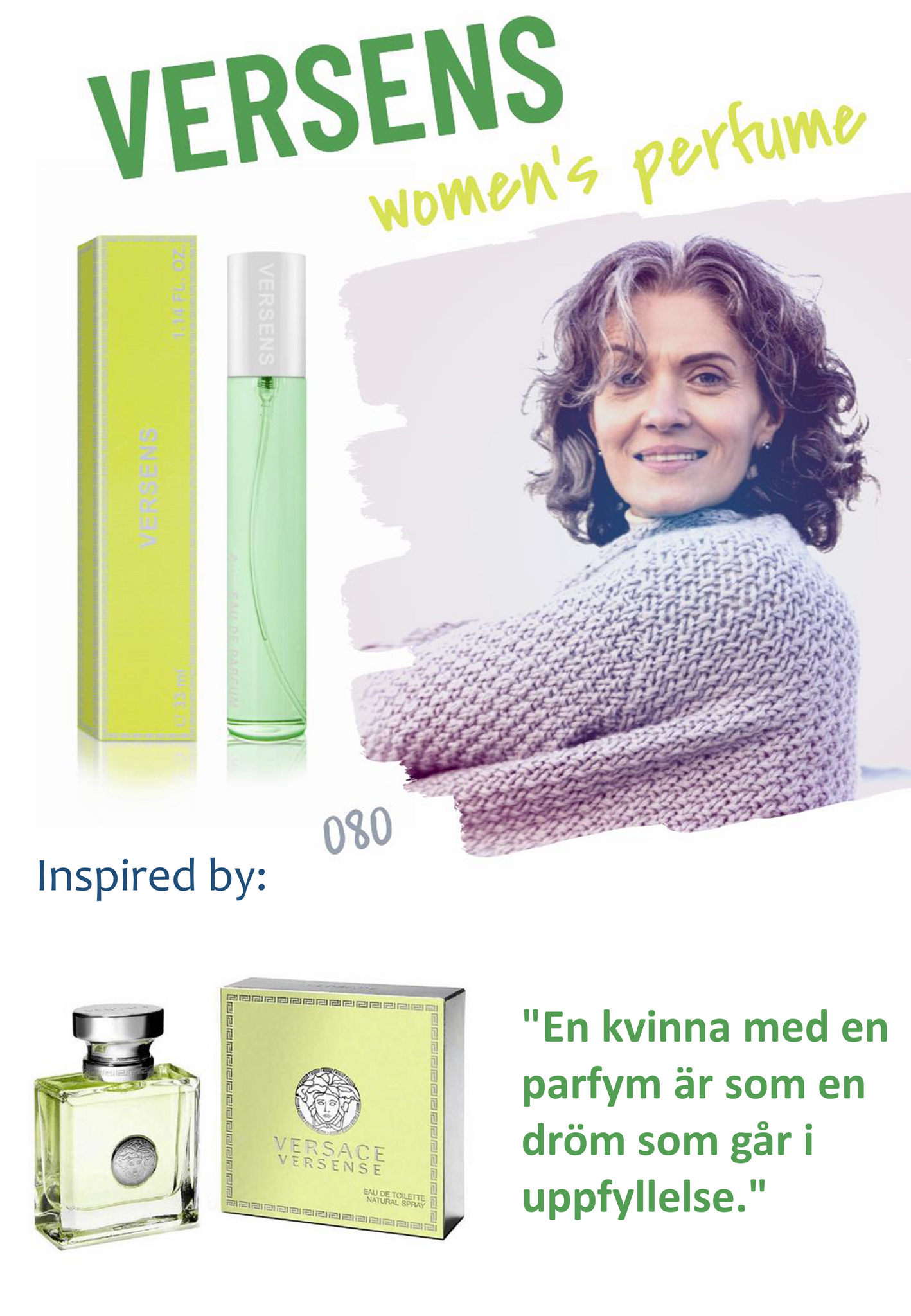 080. Versens - mini parfym för kvinnor - inspirerad av VERSENCE*