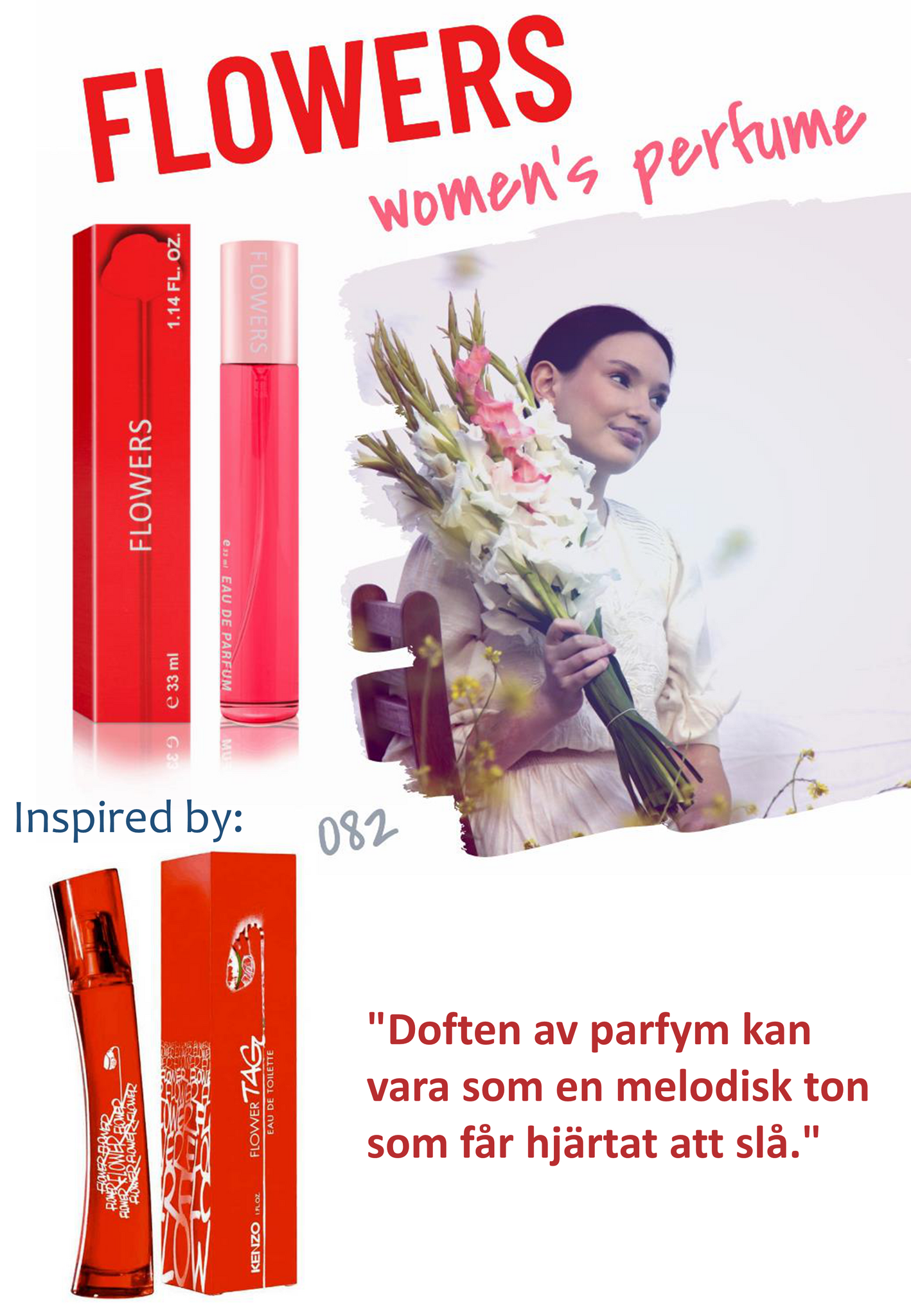 082. Flowers - mini parfym för kvinnor - inspirerad av FLOWER TAG*