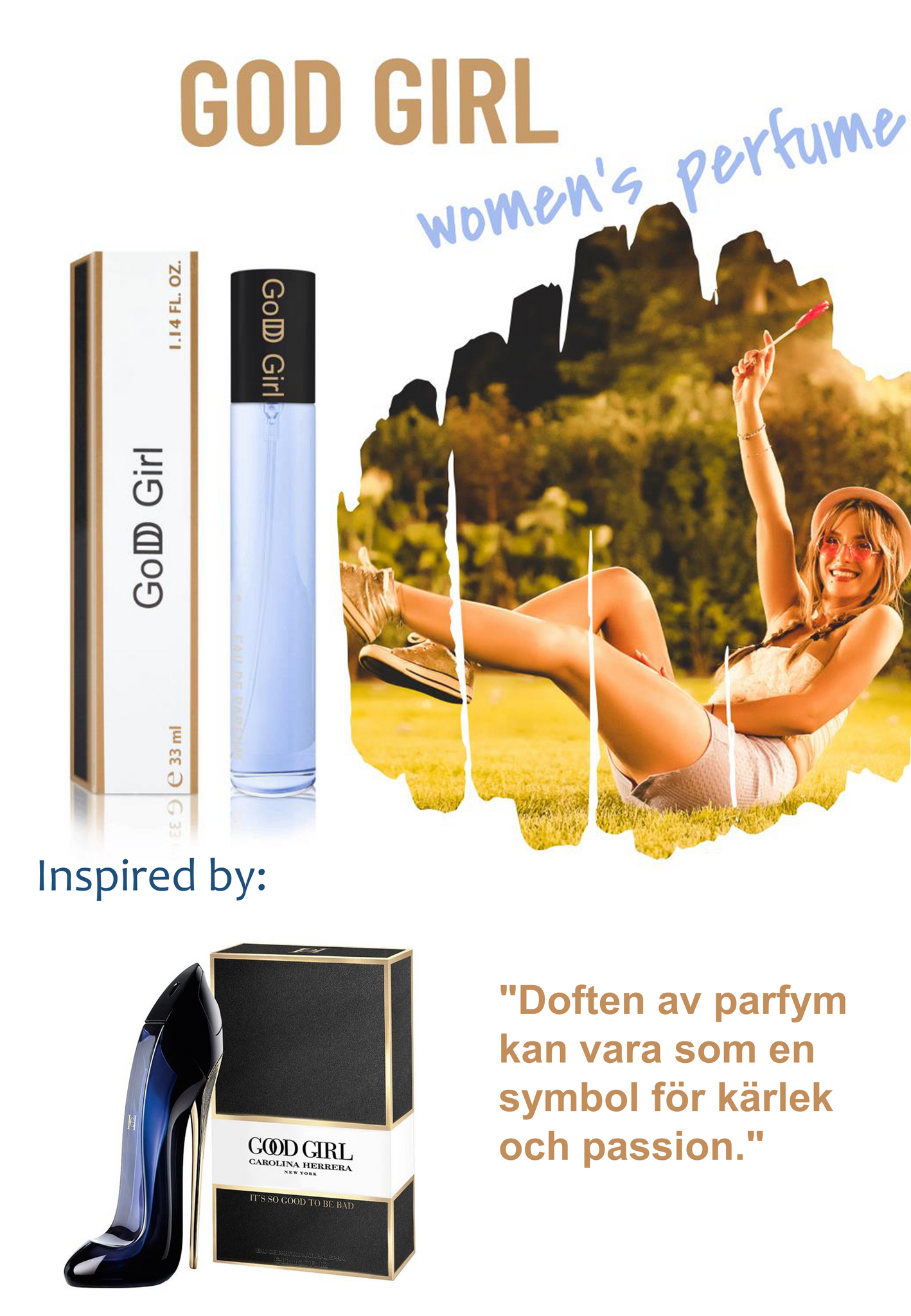 188. Godd Girl - mini parfym för kvinnor - inspirerad av GOOD GIRL*