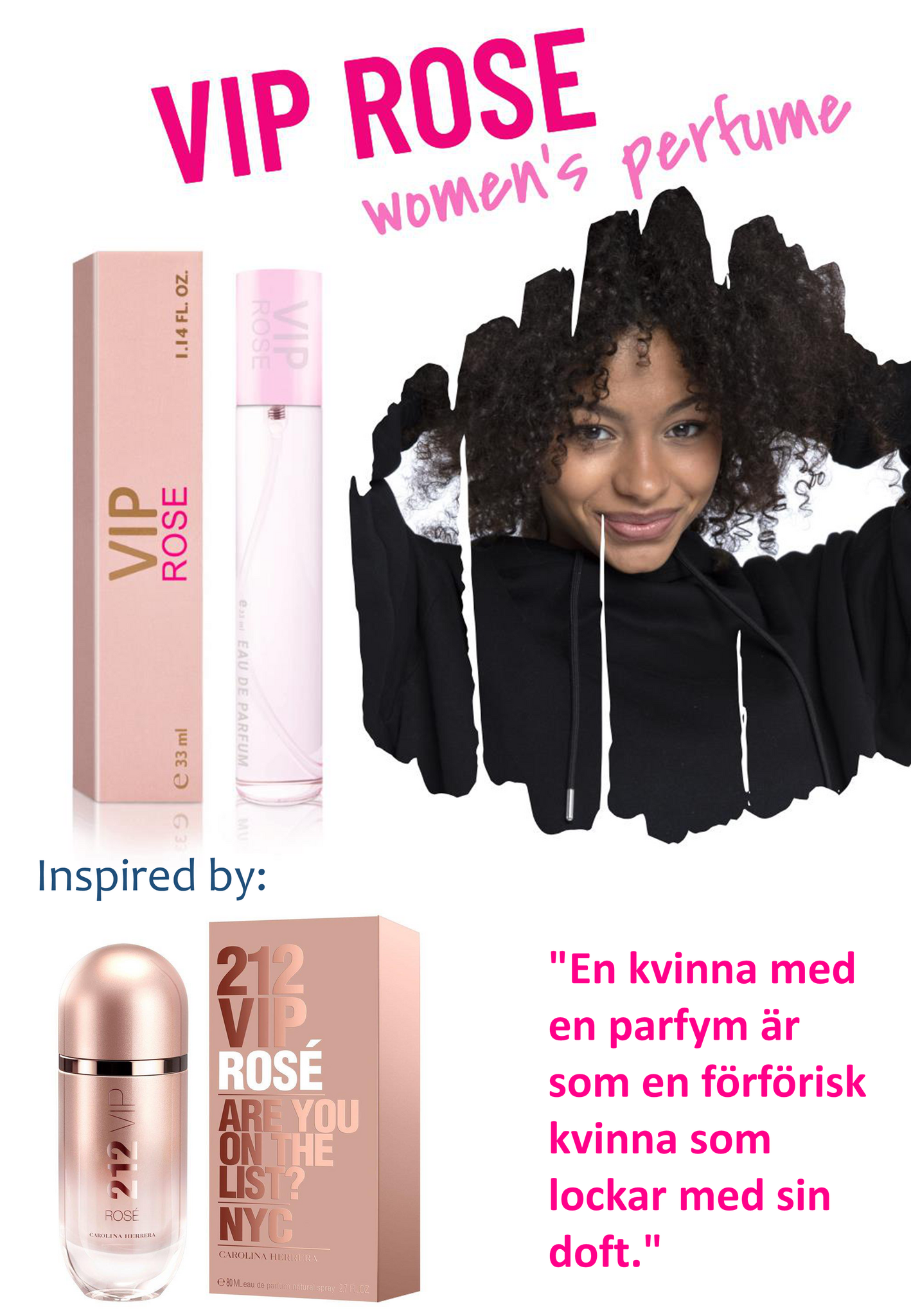 167. VIP Rose - mini parfym för kvinnor - inspirerad av 212 VIP ROSE*