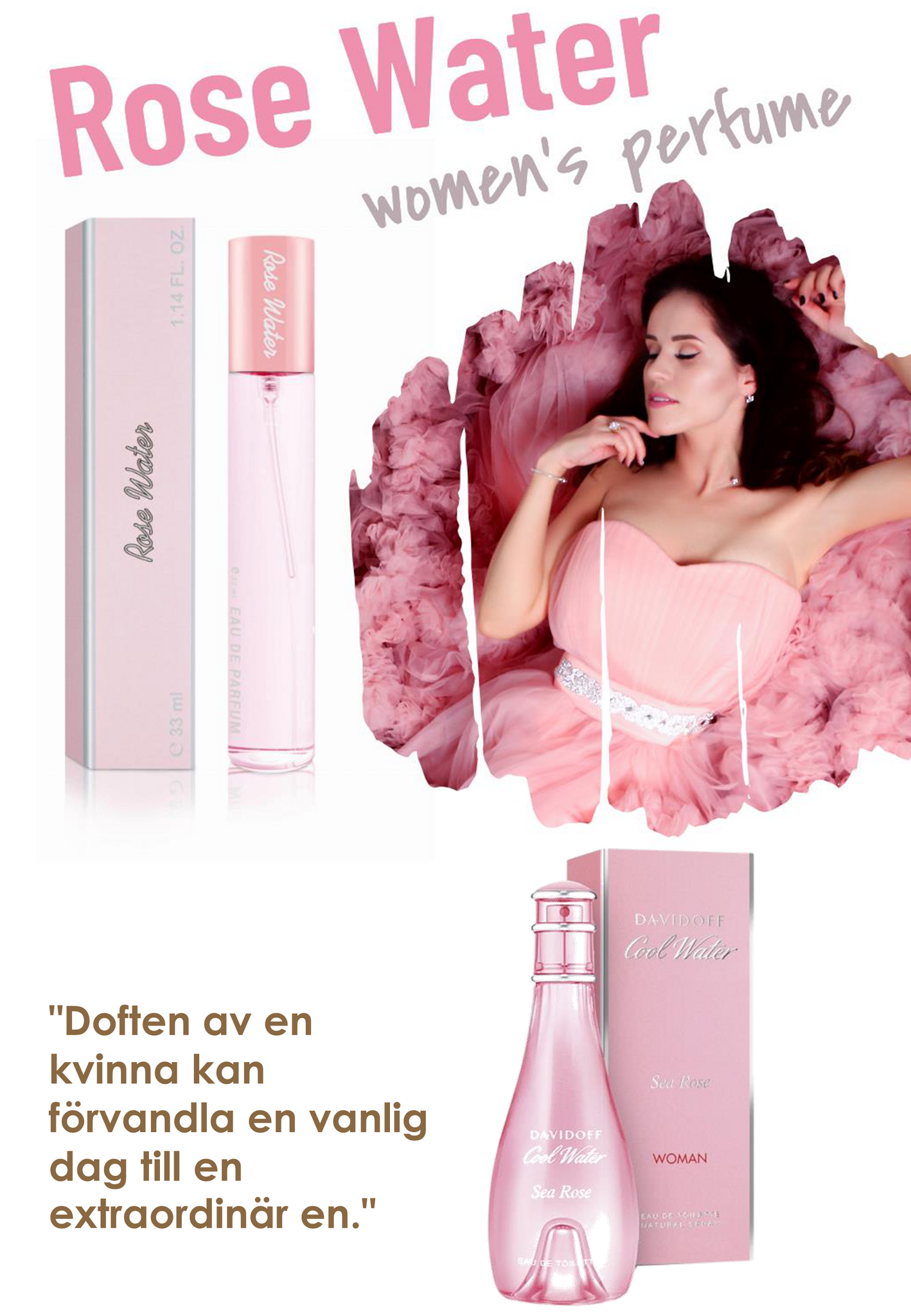 129. Rose Water - mini parfym för kvinnor - inspirerad av COOL WATER ROSE*
